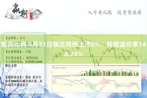 配资比例 5月31日瑞达转债上涨0%，转股溢价率148.74%